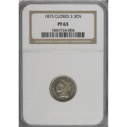 1873 3CN Closed 3 PR63 NGC