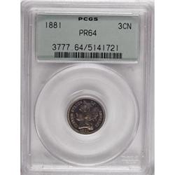 1881 3CN PR64 PCGS