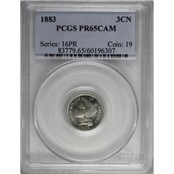 1883 3CN Cameo PR65 PCGS
