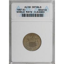 1867 5C Rays AU58 ANACS