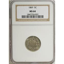 1869 5C MS64 NGC