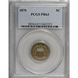 1870 5C PR63 PCGS