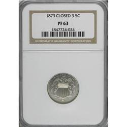 1873 5C Closed 3 PR63 NGC