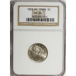1883 5C No Cents MS66 NGC