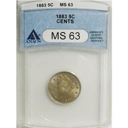 1883 5C With Cents MS63 ANACS