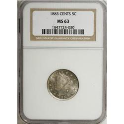 1883 5C With Cents MS63 NGC
