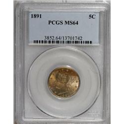 1891 5C MS64 PCGS