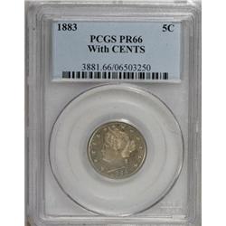 1883 5C With Cents PR66 PCGS
