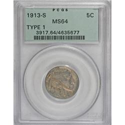 1913-S 5C Type One MS64 PCGS
