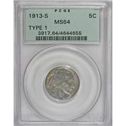 1913-S 5C Type One MS64 PCGS
