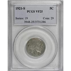 1921-S 5C VF25 PCGS