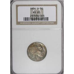 1934-D 5C MS65 NGC