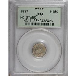 1837 H10C Large Date (Curl Top 1) VF30 PCGS