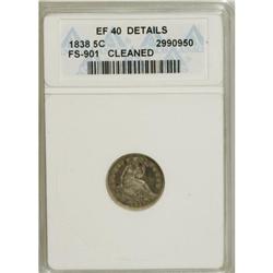 1838 H10C Large Stars, No Drapery XF40 ANACS