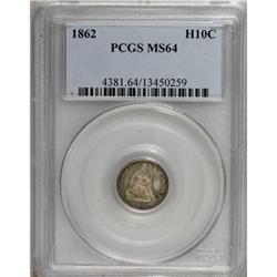 1862 H10C MS64 PCGS