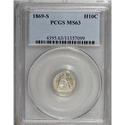 1869-S H10C MS63 PCGS