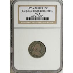 1805 10C 4 Berries AG3 NGC