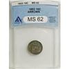Image 1 : 1853 10C Arrows MS62 ANACS
