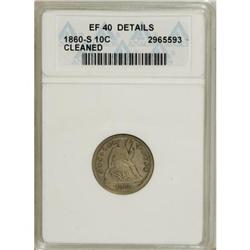 1860-S 10C XF40 ANACS