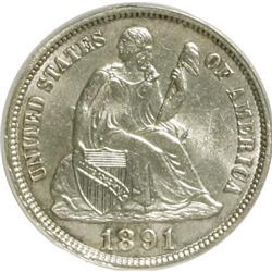 1891 10C MS63 PCGS