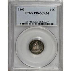 1863 10C Cameo PR63 PCGS