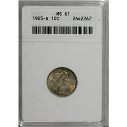 1905-S 10C MS61 ANACS
