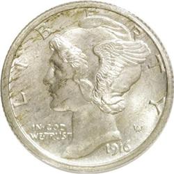 1916-S 10C Full Bands MS65 ANACS