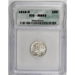 1919-D 10C MS63 ICG