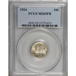 1924 10C Full Bands MS65 PCGS
