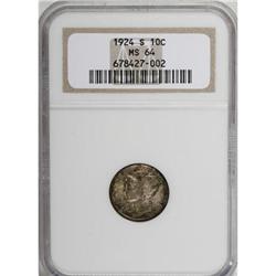 1924-S 10C MS64 NGC