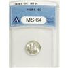 Image 1 : 1928-S 10C MS64 ANACS