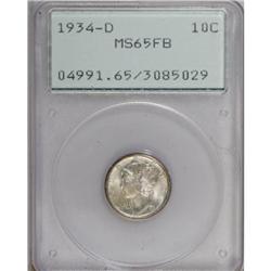 1934-D 10C Full Bands MS65 PCGS
