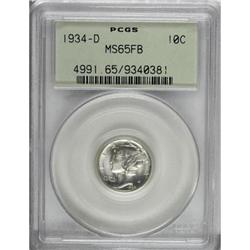 1934-D 10C Full Bands MS65 PCGS