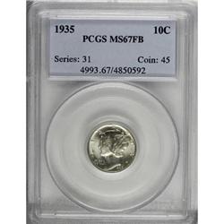 1935 10C Full Bands MS67 PCGS