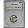 Image 1 : 1935-S 10C Full Bands MS65 PCGS