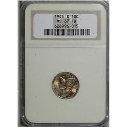 1945-S 10C Full Bands MS67 NGC