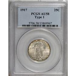 1917 25C Type One AU58 PCGS