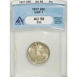 1917 25C Type One Full Head AU58 ANACS