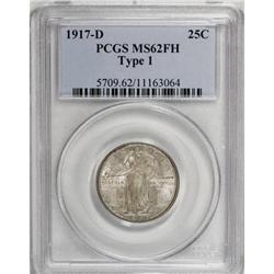 1917-D 25C Type One Full Head MS62 PCGS