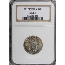 1917-D 25C Type Two MS61 NGC