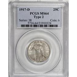 1917-D 25C Type Two MS64 PCGS