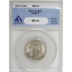 1917-S 25C Type Two MS64 ANACS