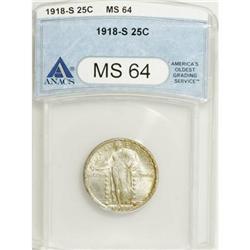 1918-S 25C MS64 ANACS