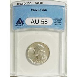 1932-D 25C AU58 ANACS