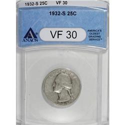 1932-S 25C VF30 ANACS