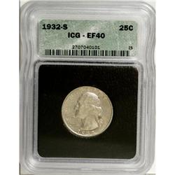 1932-S 25C XF40 ICG