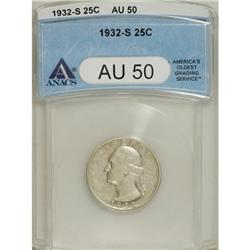 1932-S 25C AU50 ANACS