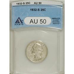 1932-S 25C AU50 ANACS