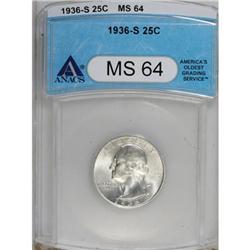 1936-S 25C MS64 ANACS