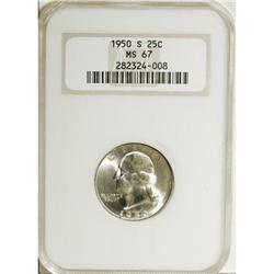 1950-S 25C MS67 NGC